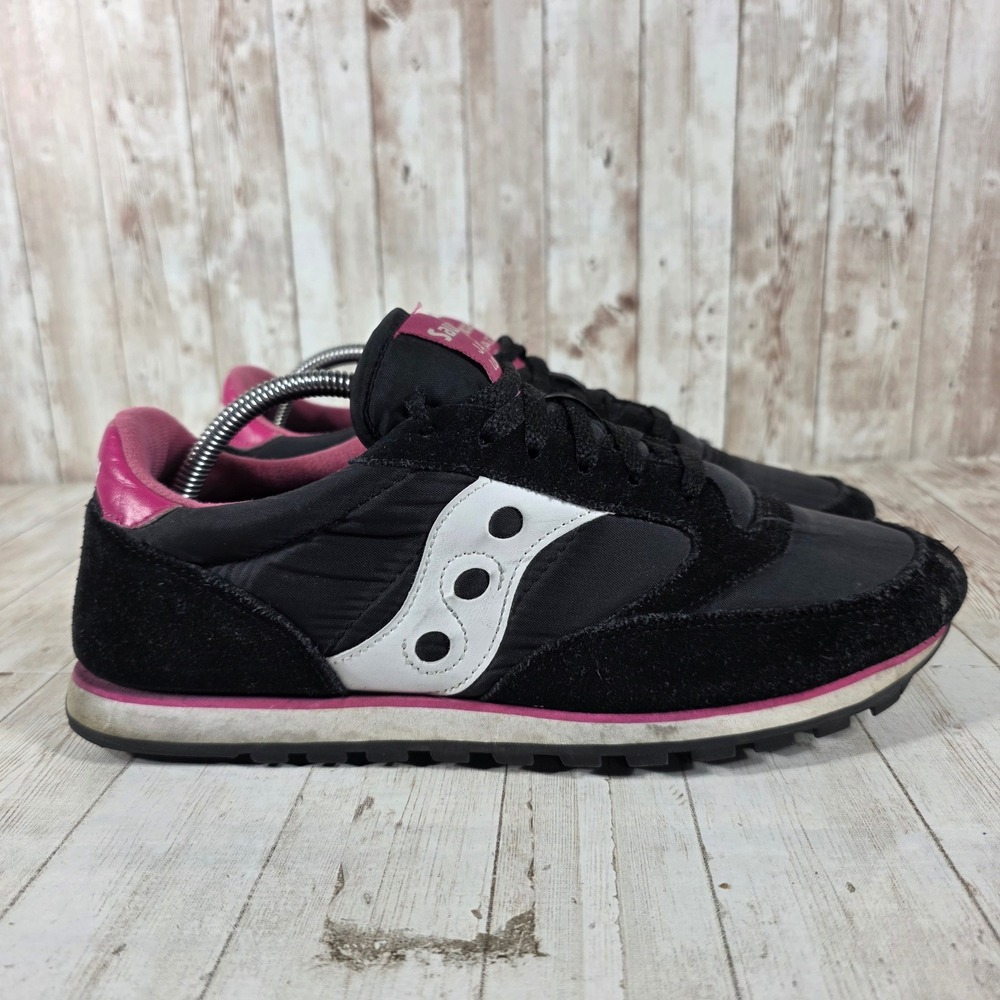 Saucony Jazz Low Pro Womens 12 Black Pink White Sneakers S1866-183 Retro Shoes
